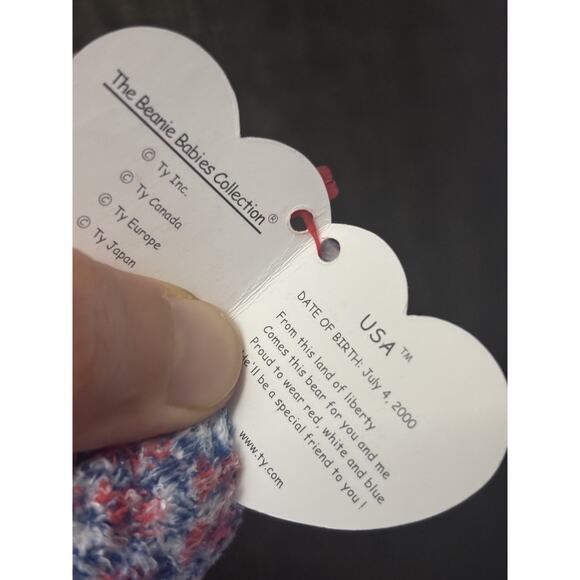 VTG TY Bennie Babies 2000 Collectible Retired Patriotic Rainbow Plush 8.5" NWT - Picture 4 of 10